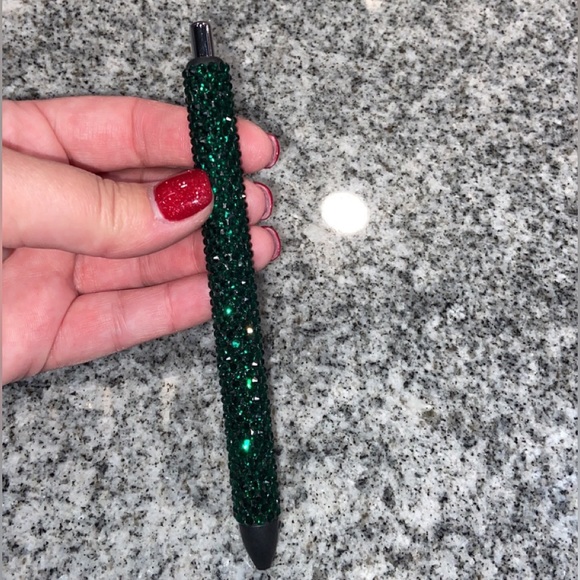 Dark Green Rhinestone Gel Pen - Picture 4 of 5